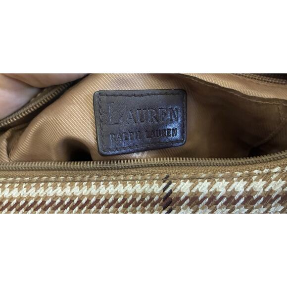 Ralph Lauren Brown Plaid Canvas Hobo Shoulder Bag – Classic - Picture 10 of 13